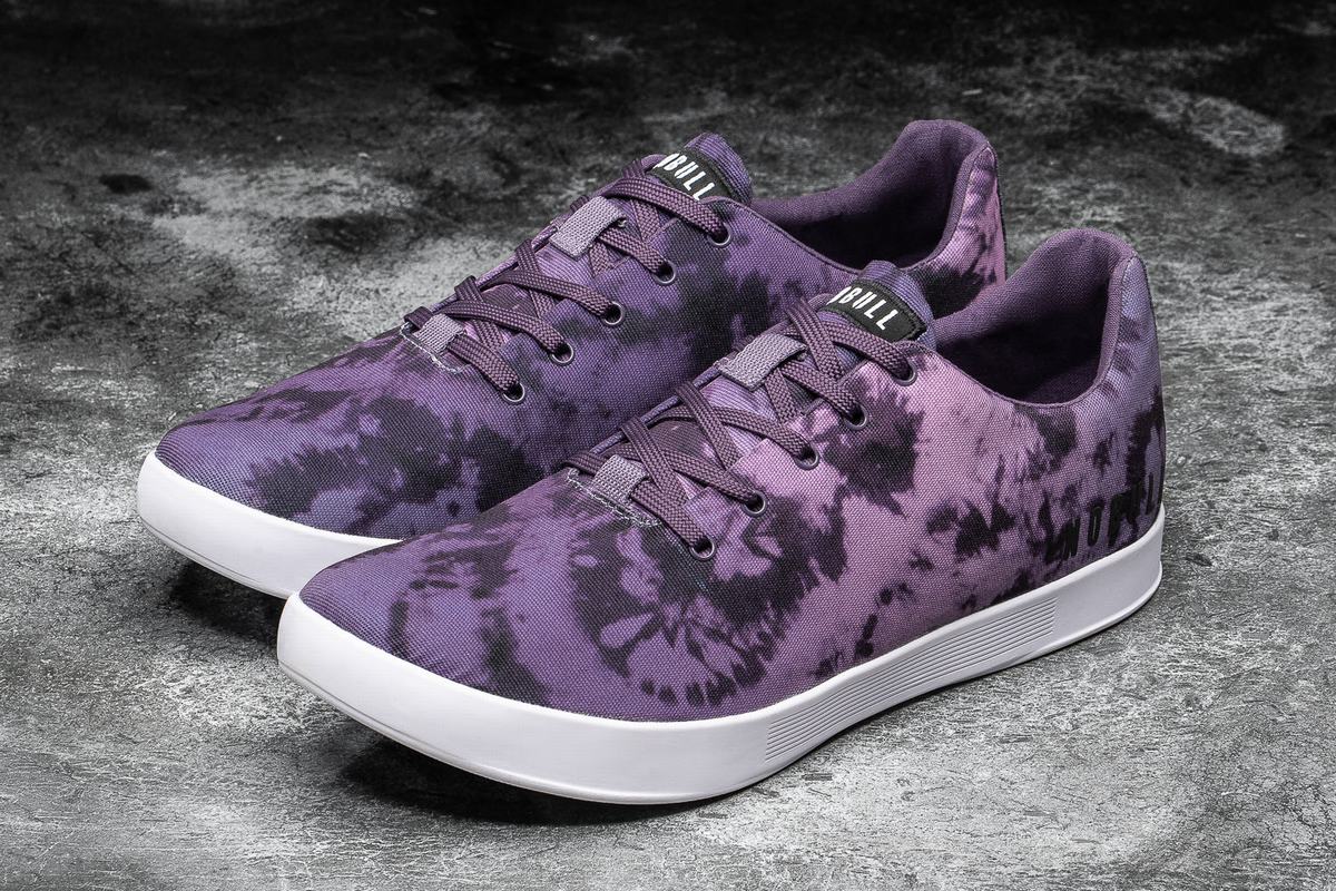 Nobull Tie-Dye Canvas Men's Trainers Purple | Australia (WM1085)